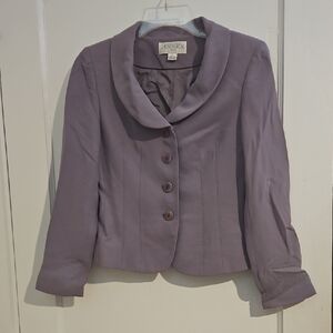 Casual Corner Lilac Womens Tailored Button Blazer Size 2 Petite